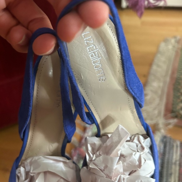 Vintage Y2K Liz Claiborne Royal Blue Suede Kitten Heels 8M - Picture 6 of 16